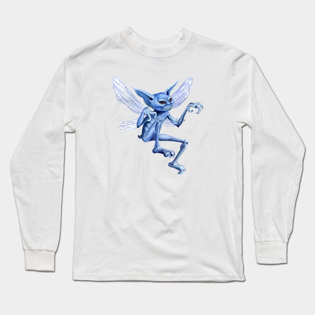 Blue magical creature Long Sleeve T-Shirt by Simple Wishes Art